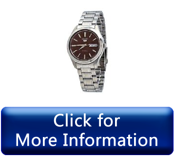 Seiko Mens SNKM45K Silver StainlessSteel Automatic Watch with Black Dial Simplified